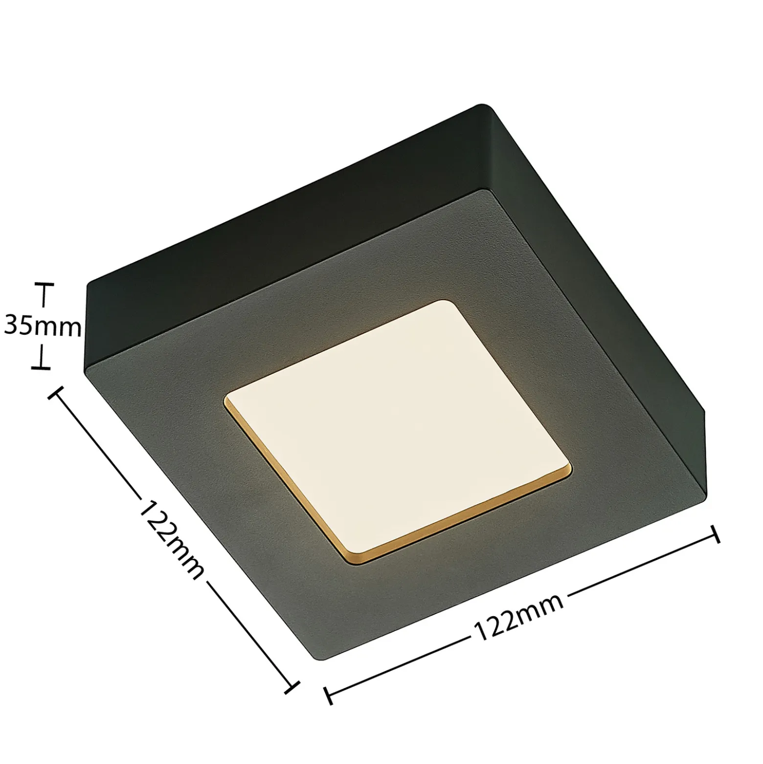 Prios LED-kattovalaisin Alette, musta, 6 W, CCT, himmennettävä