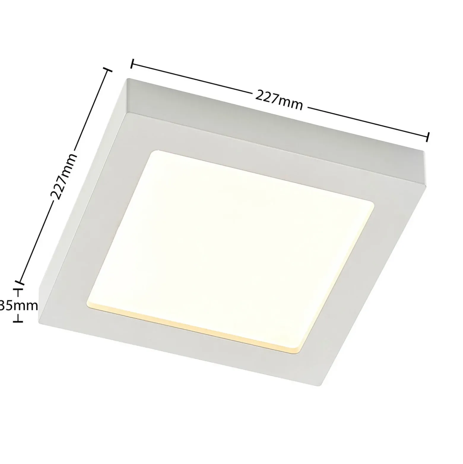 Prios LED-kattovalaisin Alette, valkoinen, 22,7 cm, 18W, himmennettävä