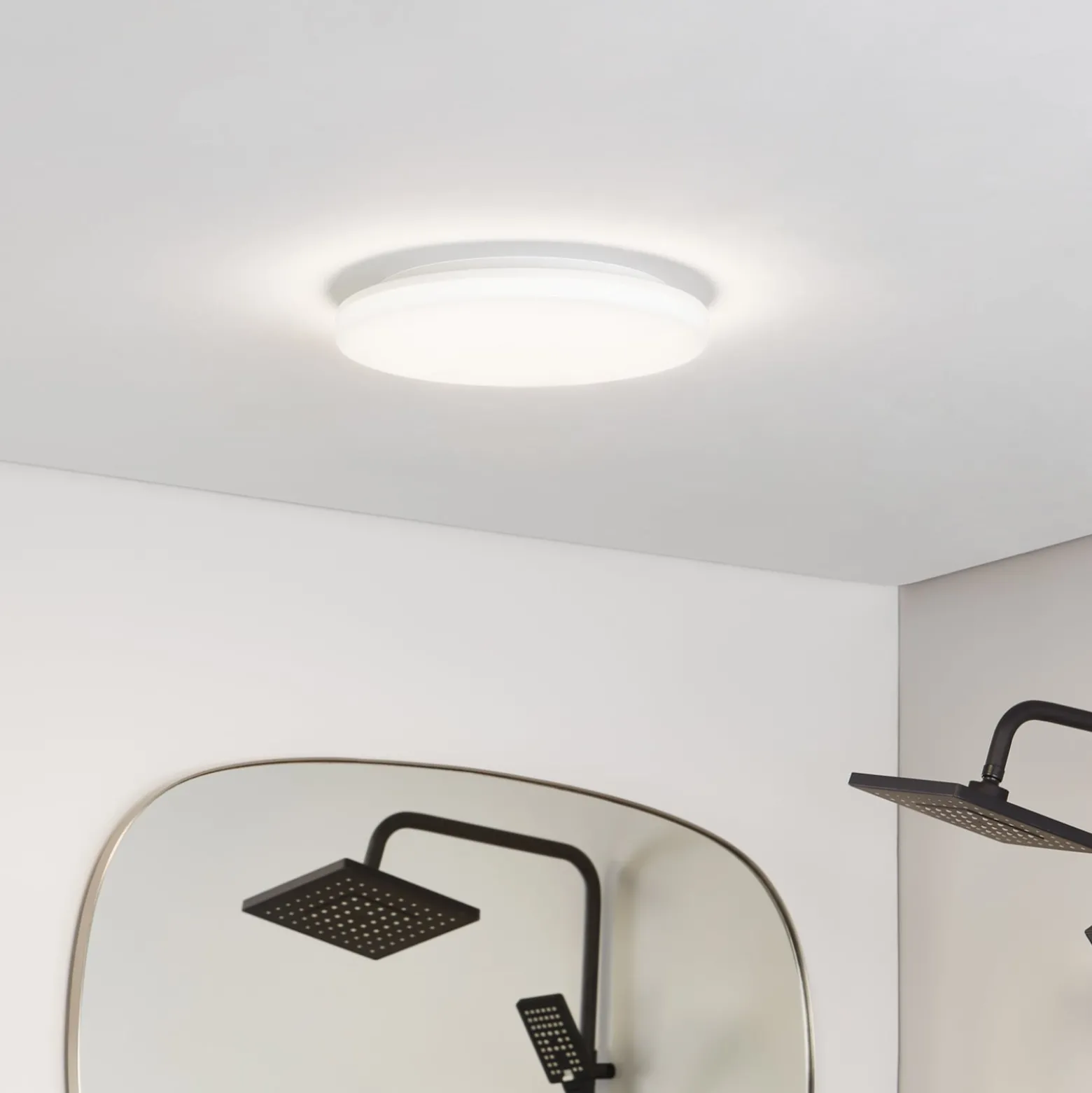 Prios LED-kattovalaisin Artin, Ø 33 cm, valkoinen, CCT, IP65