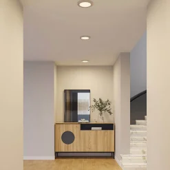 Prios LED-kattovalaisin Aureka, Ø 23 cm, hopea, metallia