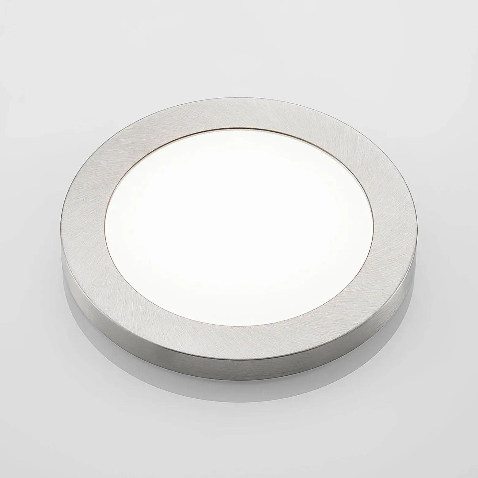 Prios LED-kattovalaisin Aureka, Ø 23 cm, hopea, metallia