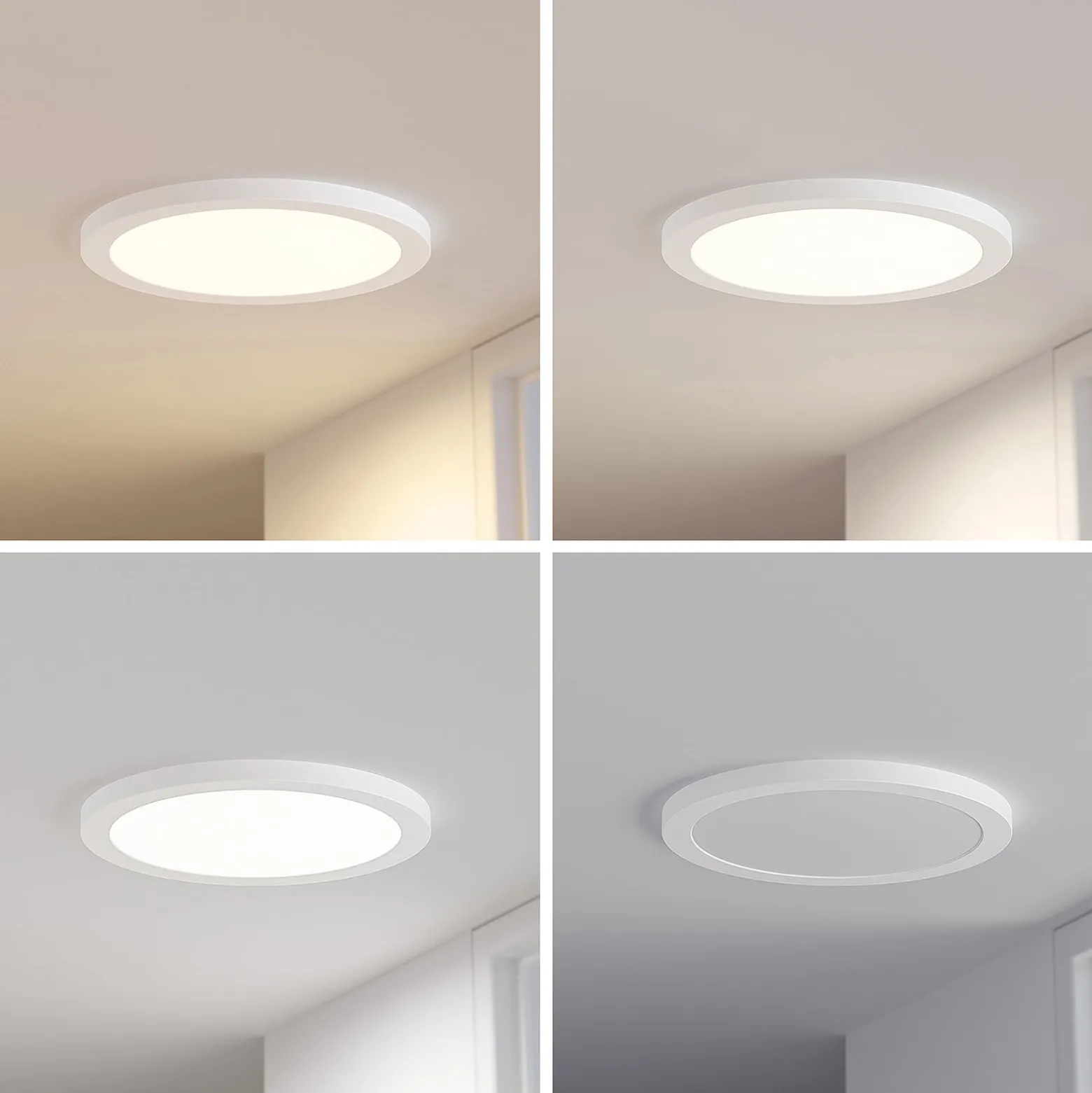 Prios LED-kattovalaisin Aureka, 2 kpl, sensori, Ø 33 cm, valkoinen