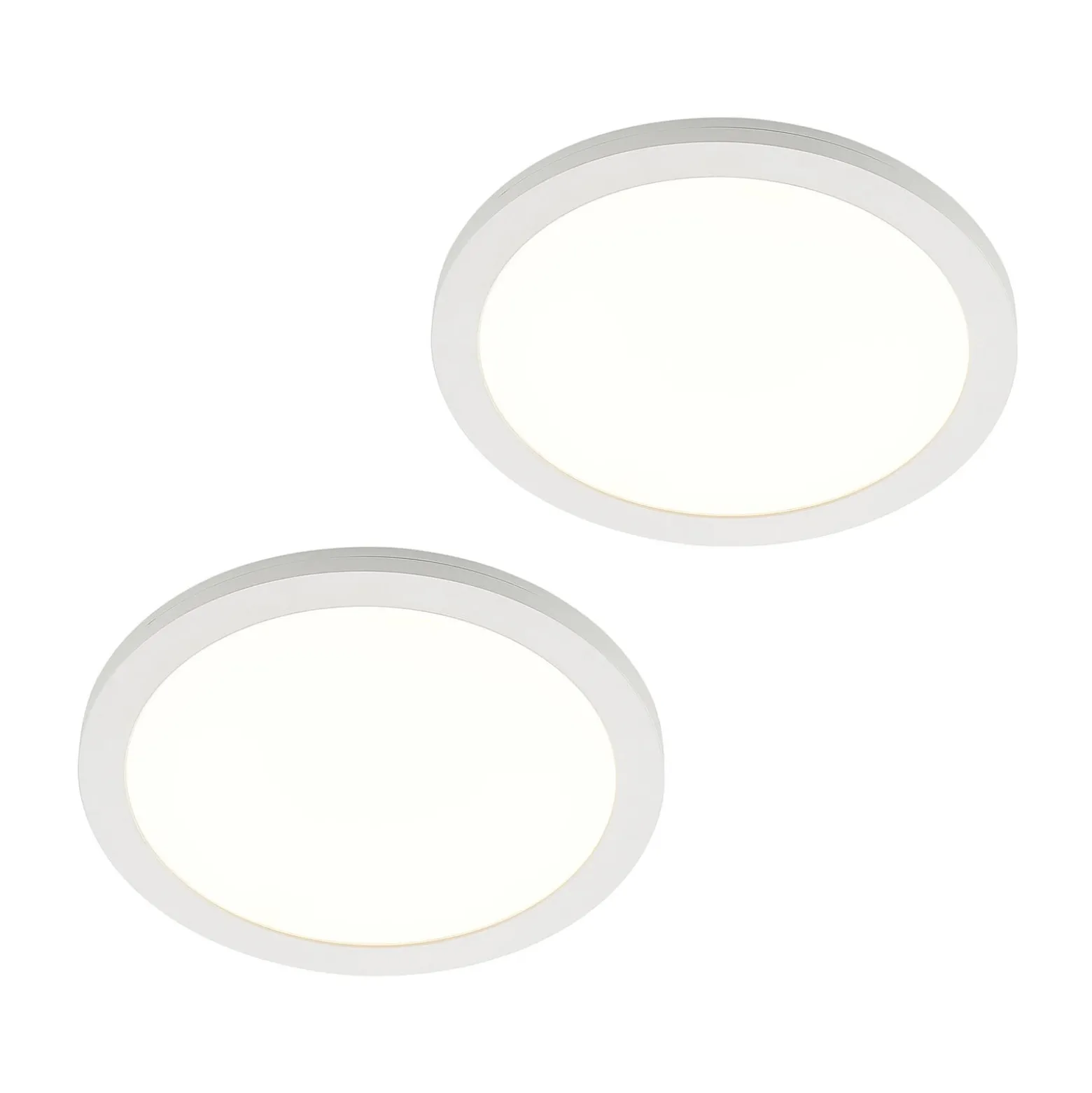 Prios LED-kattovalaisin Aureka, 2 kpl, sensori, Ø 33 cm, valkoinen