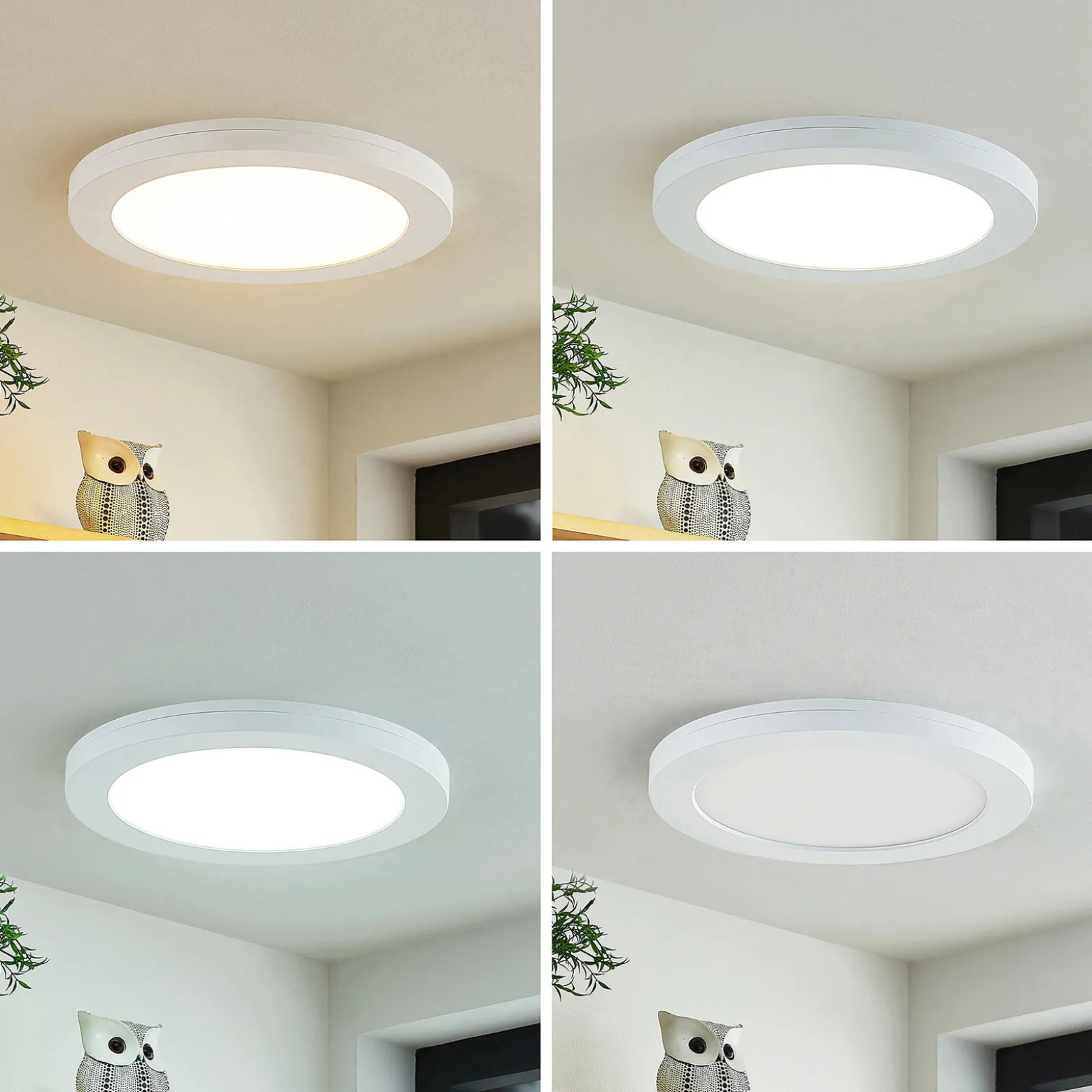 Prios LED-kattovalaisin Aureka, 2 kpl, sensori, Ø 23 cm, valkoinen