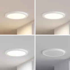 Prios LED-kattovalaisin Aureka, liiketunnistin, Ø 33 cm, valkoinen