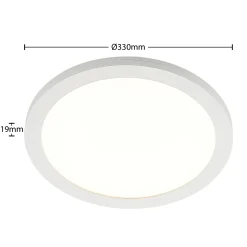 Prios LED-kattovalaisin Aureka, liiketunnistin, Ø 33 cm, valkoinen