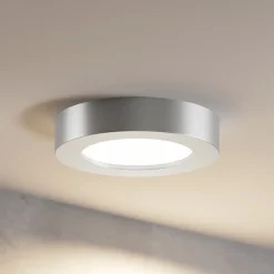 Prios LED-kattovalaisin Edwina, hopea, 12 cm, CCT, IP44