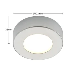 Prios LED-kattovalaisin Edwina, hopea, 12 cm, CCT, IP44