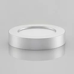 Prios LED-kattovalaisin Edwina, hopea, 18 cm, CCT, IP44