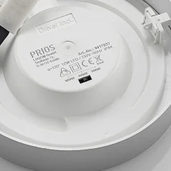 Prios LED-kattovalaisin Edwina, hopea, 18 cm, CCT, IP44