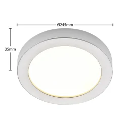 Prios LED-kattovalaisin Edwina, hopea, 25 cm, CCT, IP44