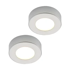 Prios LED-kattovalaisin Edwina, hopea, 12 cm, 2 kpl sarja