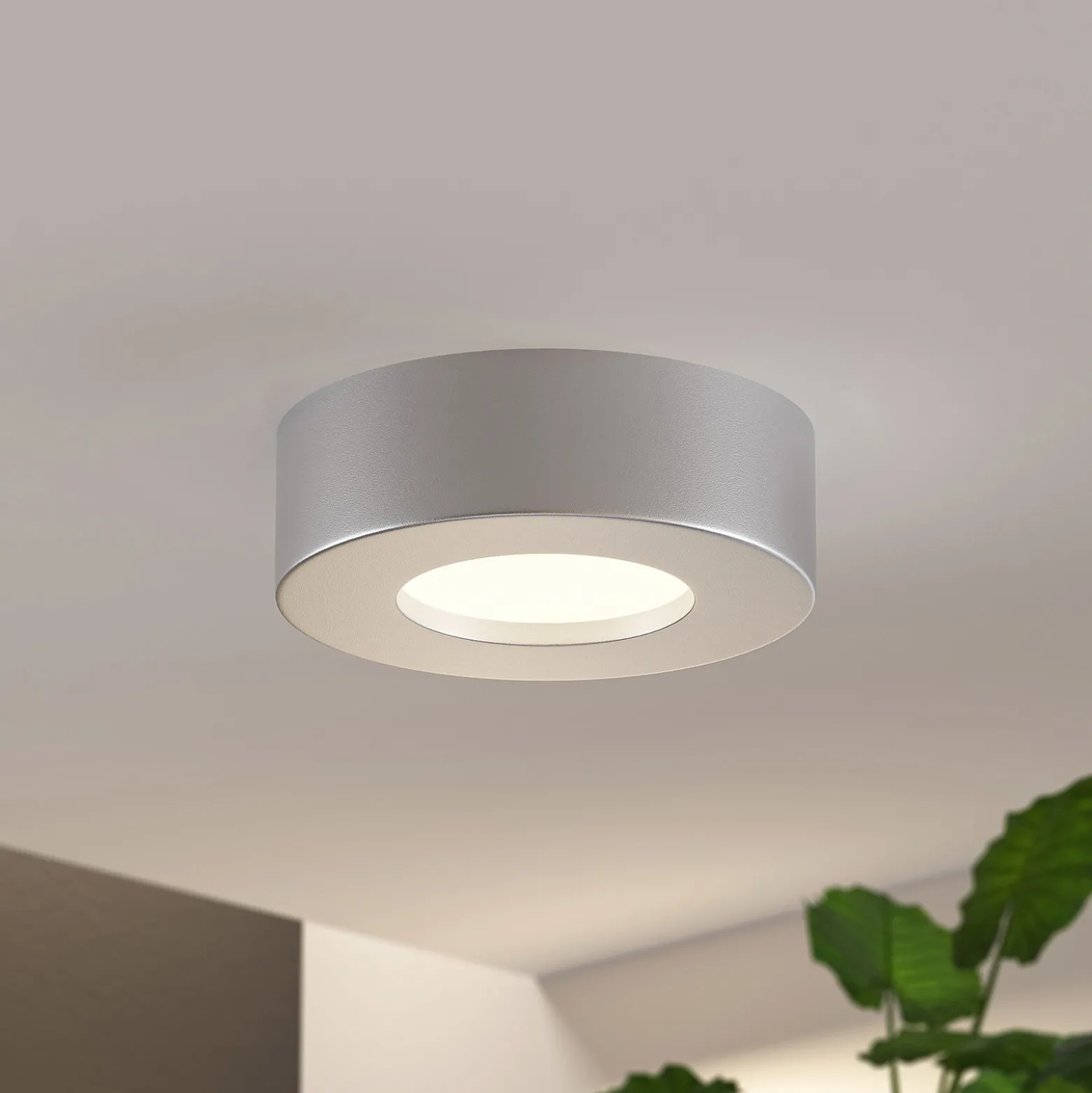 Prios LED-kattovalaisin Edwina, hopea, 12 cm, 2 kpl sarja