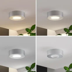 Prios LED-kattovalaisin Edwina, hopea, 12 cm, 2 kpl sarja