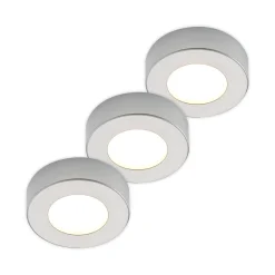 Prios LED-kattovalaisin Edwina, hopea, 12 cm, 3 kpl sarja