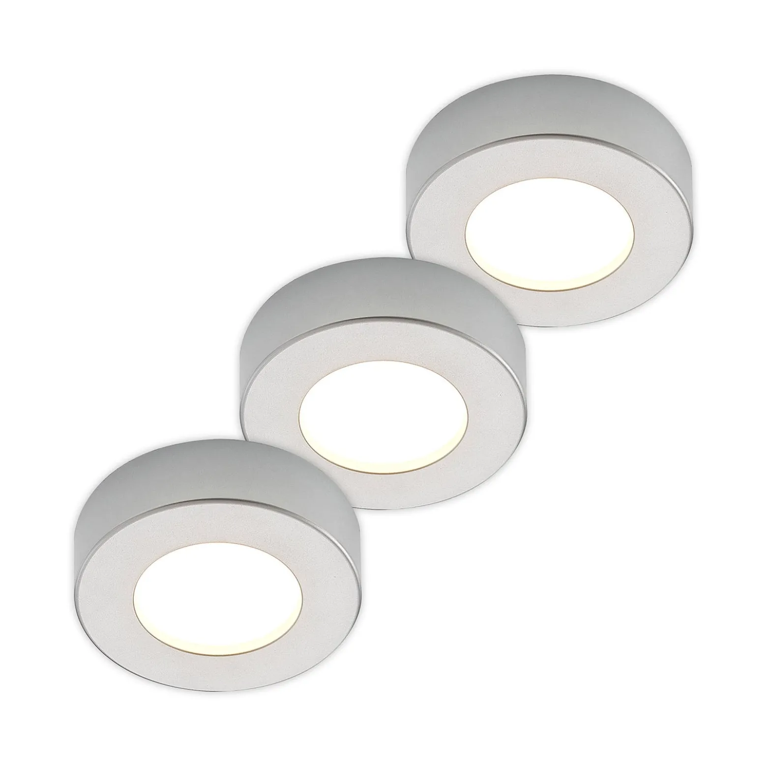 Prios LED-kattovalaisin Edwina, hopea, 12 cm, 3 kpl sarja