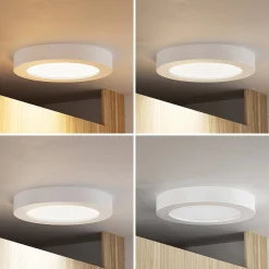 PRIOS LED-kattovalaisin Edwina, valkoinen, 23 cm, CCT, IP44