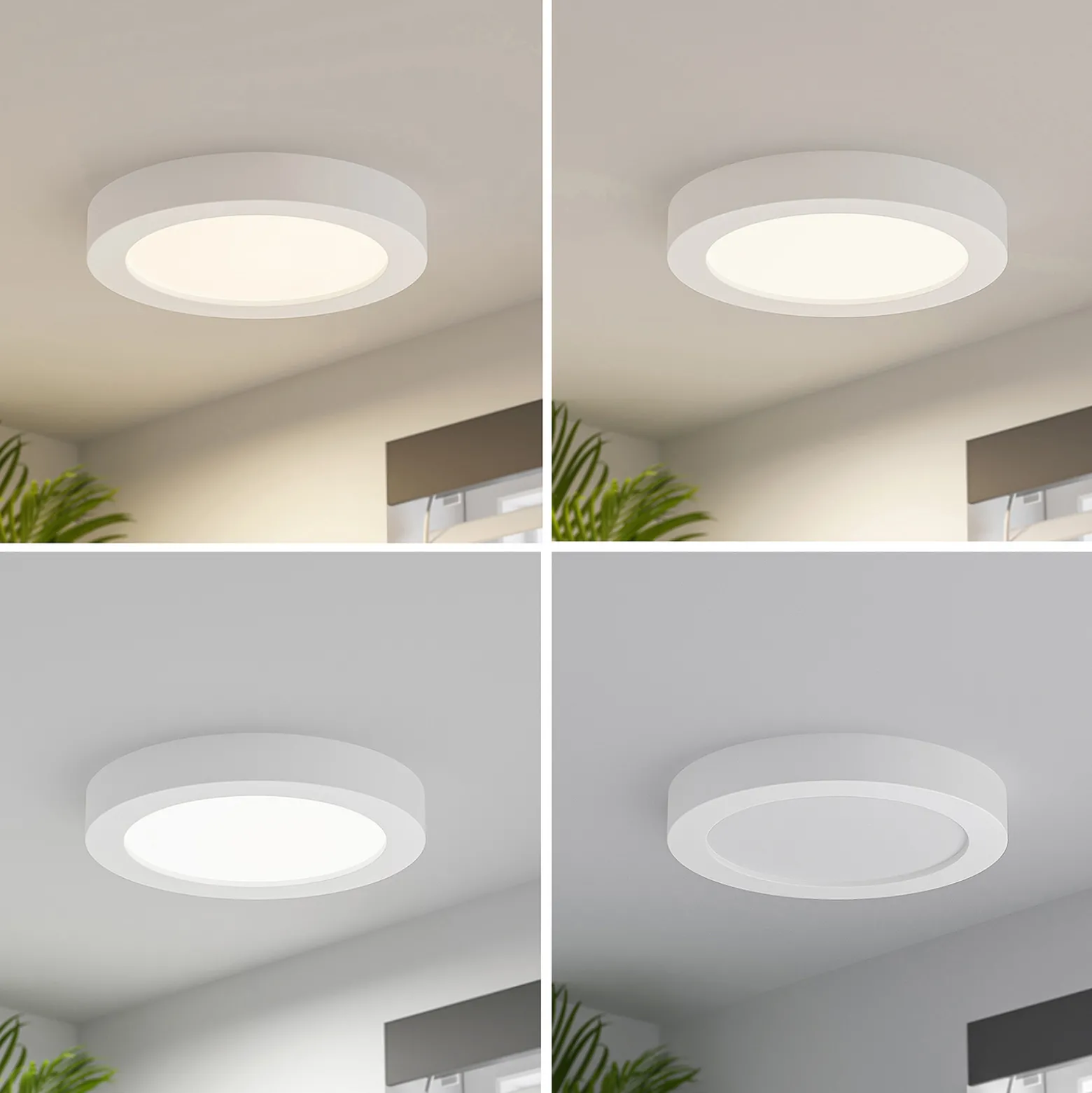 Prios LED-kattovalaisin Edwina, valkoinen, 25 cm, 2 kpl sarja