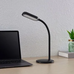 Prios LED ladattava pöytävalaisin Opira, musta, USB, kosketus himmennin