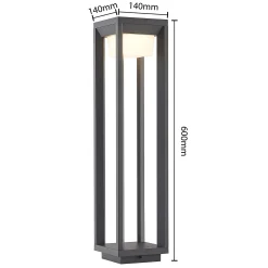 Prios LED polkuvalaisin Gamion, 60 cm, antrasiitti, metalli, IP54