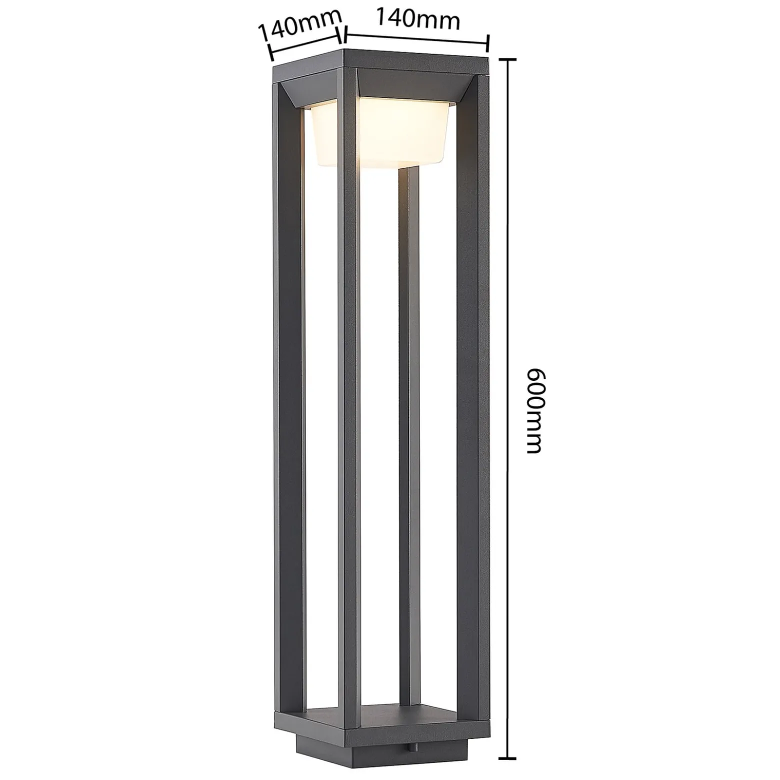 Prios LED polkuvalaisin Gamion, 60 cm, antrasiitti, metalli, IP54