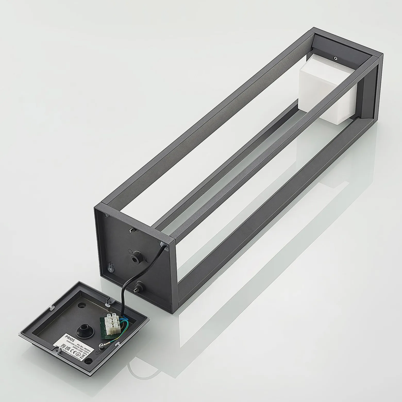 Prios LED polkuvalaisin Gamion, 60 cm, antrasiitti, metalli, IP54