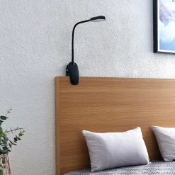 Prios LED-puristinvalo Najari, musta, ladattava akku, USB, 51 cm