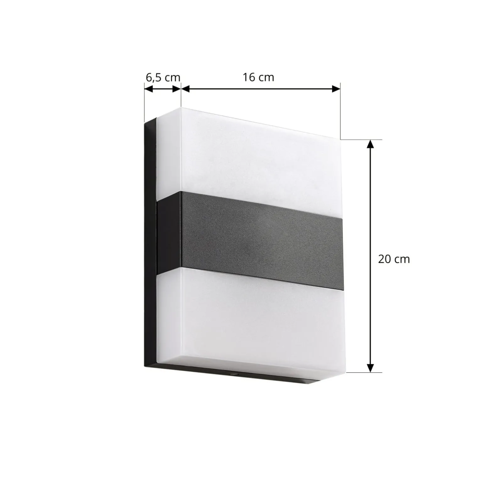 PRIOS LED-ulkoseinävalaisin Teekon, antrasiitti, 20 cm, IP44