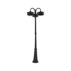 PRIOS LED-ulkovalaisin Thorus, 204 cm, musta, 3-lamppuinen, IP44