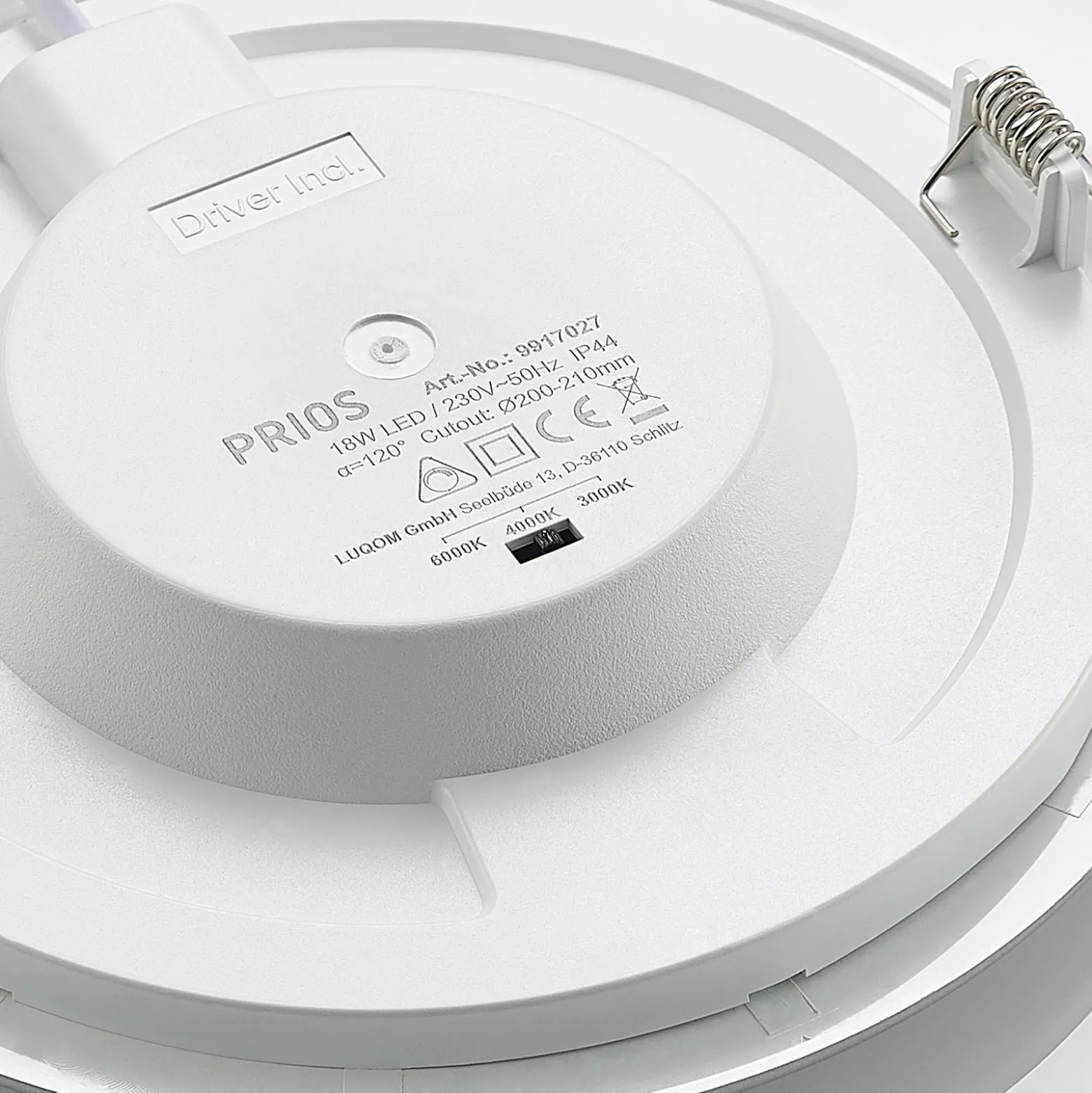 Prios LED uppoasennusvalaisin Cadance, hopea, 22 cm, CCT, IP44