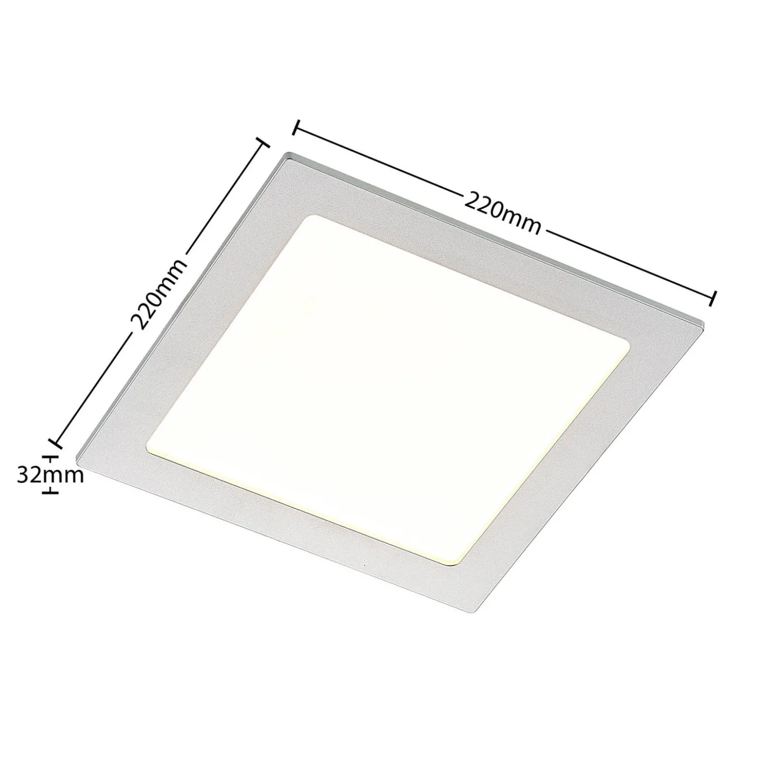 Prios LED uppoasennusvalaisin Helina, hopea, 22 cm, 18 W, himmennettävä