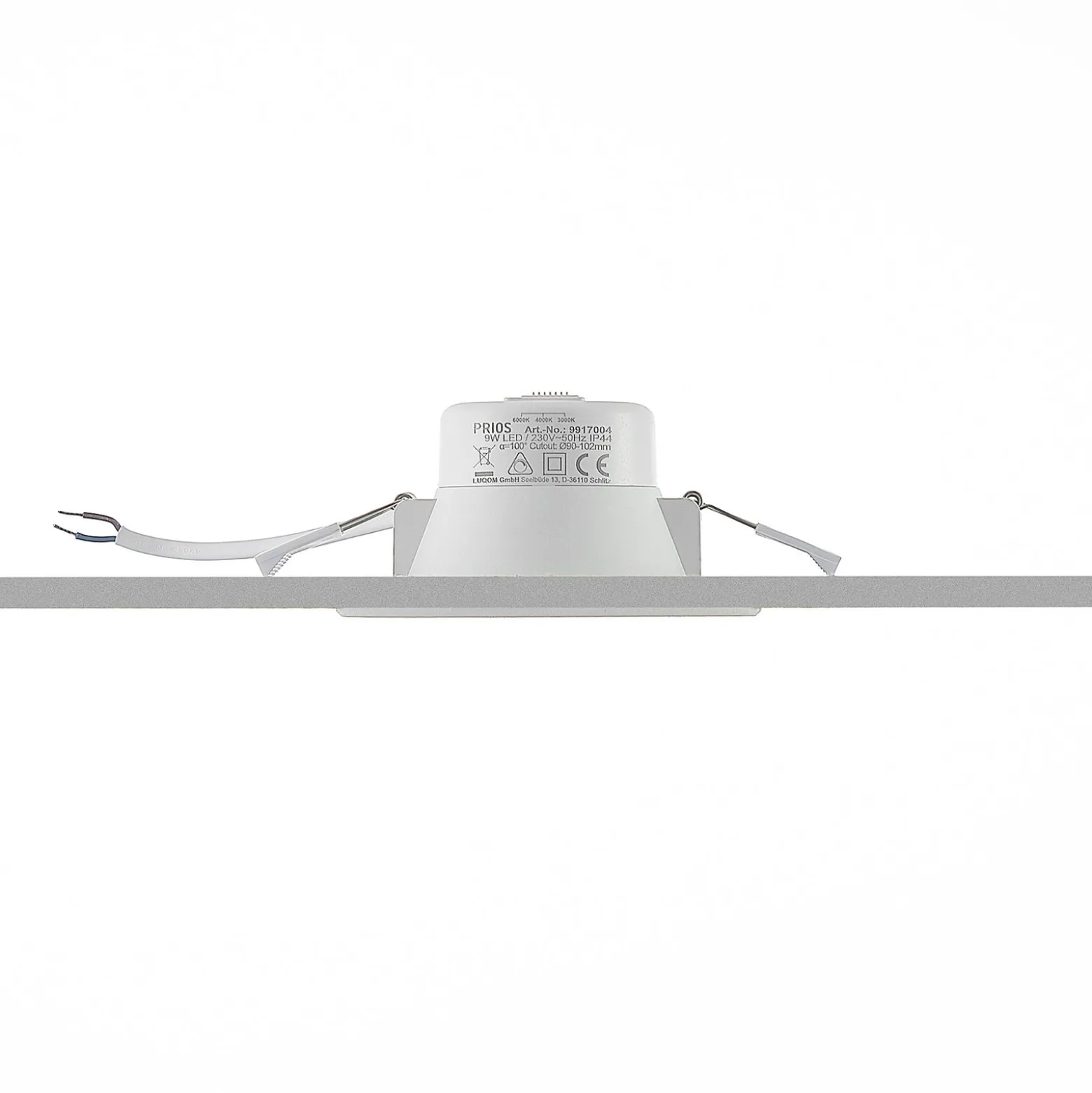 Prios LED uppoasennusvalaisin Rida, 3 kpl, valkoinen, 12 cm, CCT, IP44