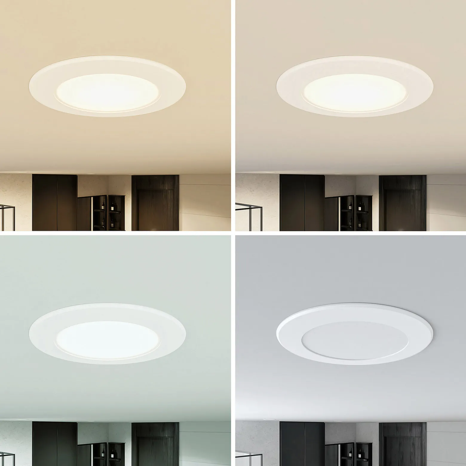 Prios LED uppoasennusvalaisin Rida, 3 kpl, valkoinen, 12 cm, CCT, IP44