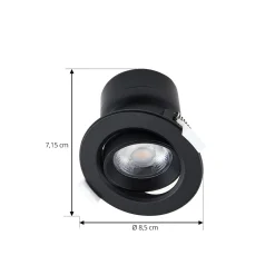 Prios LED uppoasennusvalaisin Shima, musta, 7 W, 3000K, himmennettävä