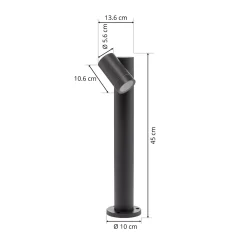 Prios Tulimar jalustavalaisin, 45cm, antrasiitti 1-valaisin, metallia