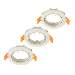 PRIOS-upotettava kattovalaisin Fibur, beige, sinkki, Ø 8,2 cm, 3 kpl