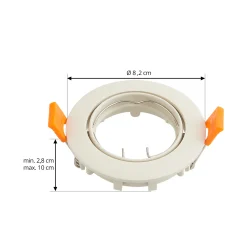 PRIOS-upotettava kattovalaisin Fibur, beige, sinkki, Ø 8,2 cm, 3 kpl