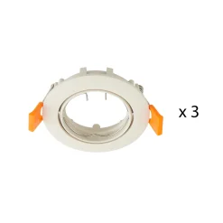 PRIOS-upotettava kattovalaisin Fibur, beige, sinkki, Ø 8,2 cm, 3 kpl
