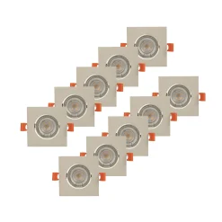 PRIOS-uppovalaisin Fibur, beige, 9 cm, GU10, 10 kpl