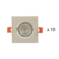 PRIOS-uppovalaisin Fibur, beige, 9 cm, GU10, 10 kpl