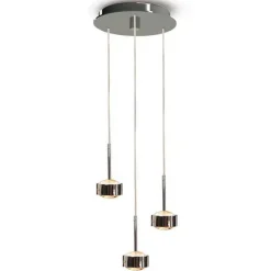 Puk Drop Trio riipusvalaisin, matta nikkeli, 3-valo, G9