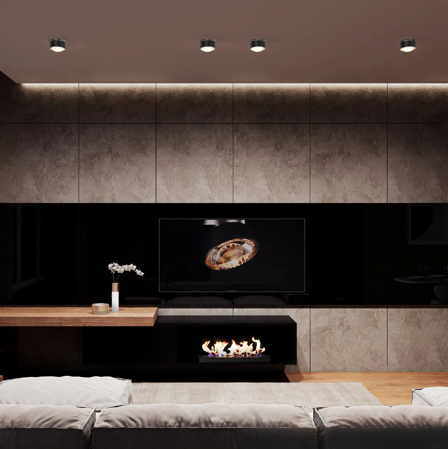 Puk Maxx One 2 LED-valonheitin, kirkas linssi, mattamusta