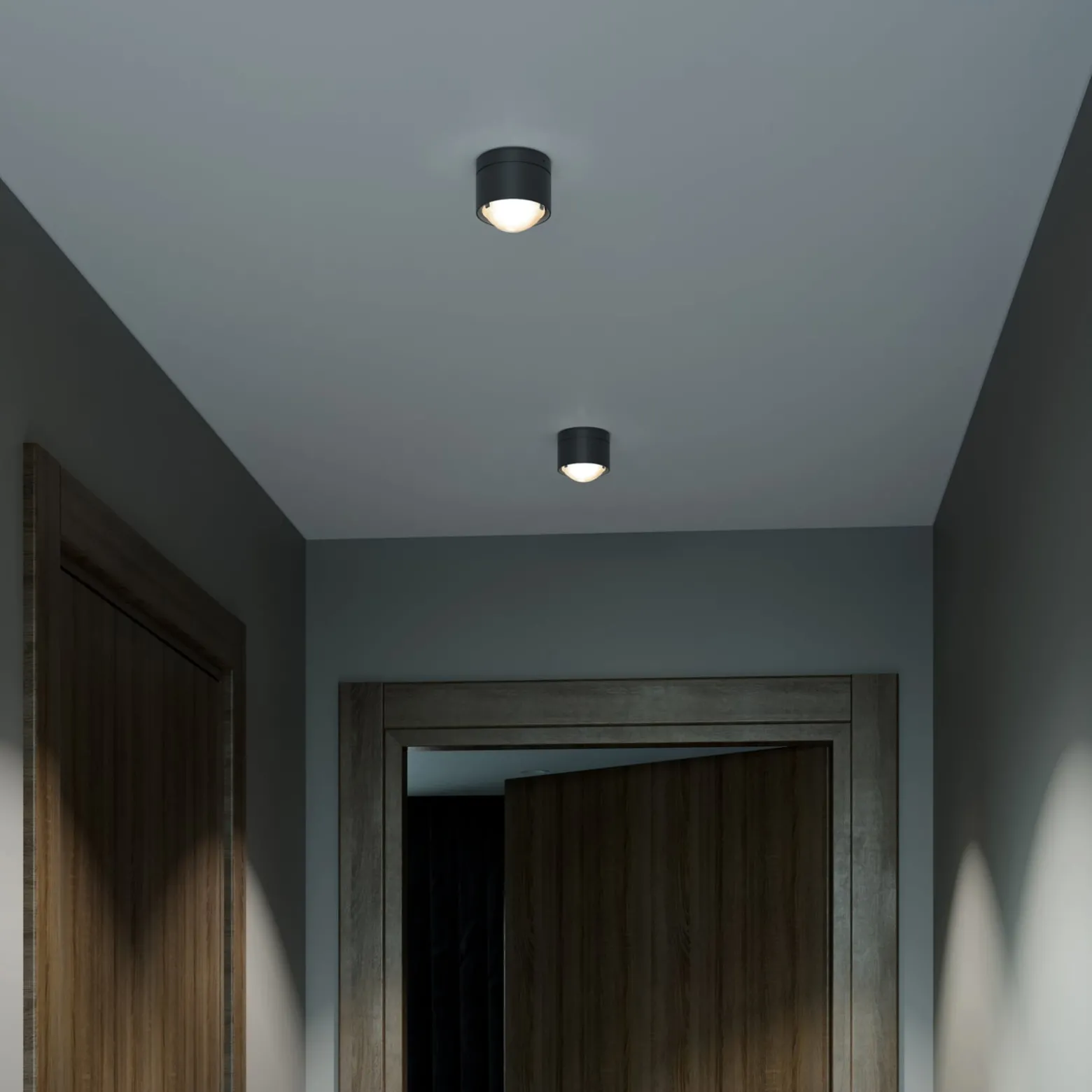 Puk! 80 One-LED-kattospotti mattalinssi/mattamusta