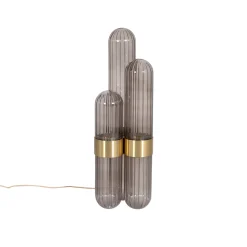 pulpo LED-pöytävalaisin Cactus Small, savunharmaa/kiillotettu messinki