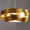 Pura LED-riippuvalaisin kultaisella lehdellä 60 cm