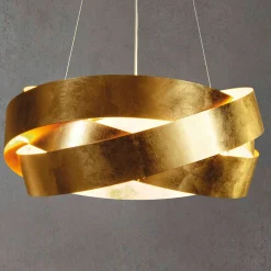 Pura LED-riippuvalaisin kultaisella lehdellä 60 cm