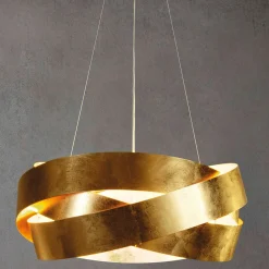Pura LED-riippuvalaisin kultaisella lehdellä 60 cm