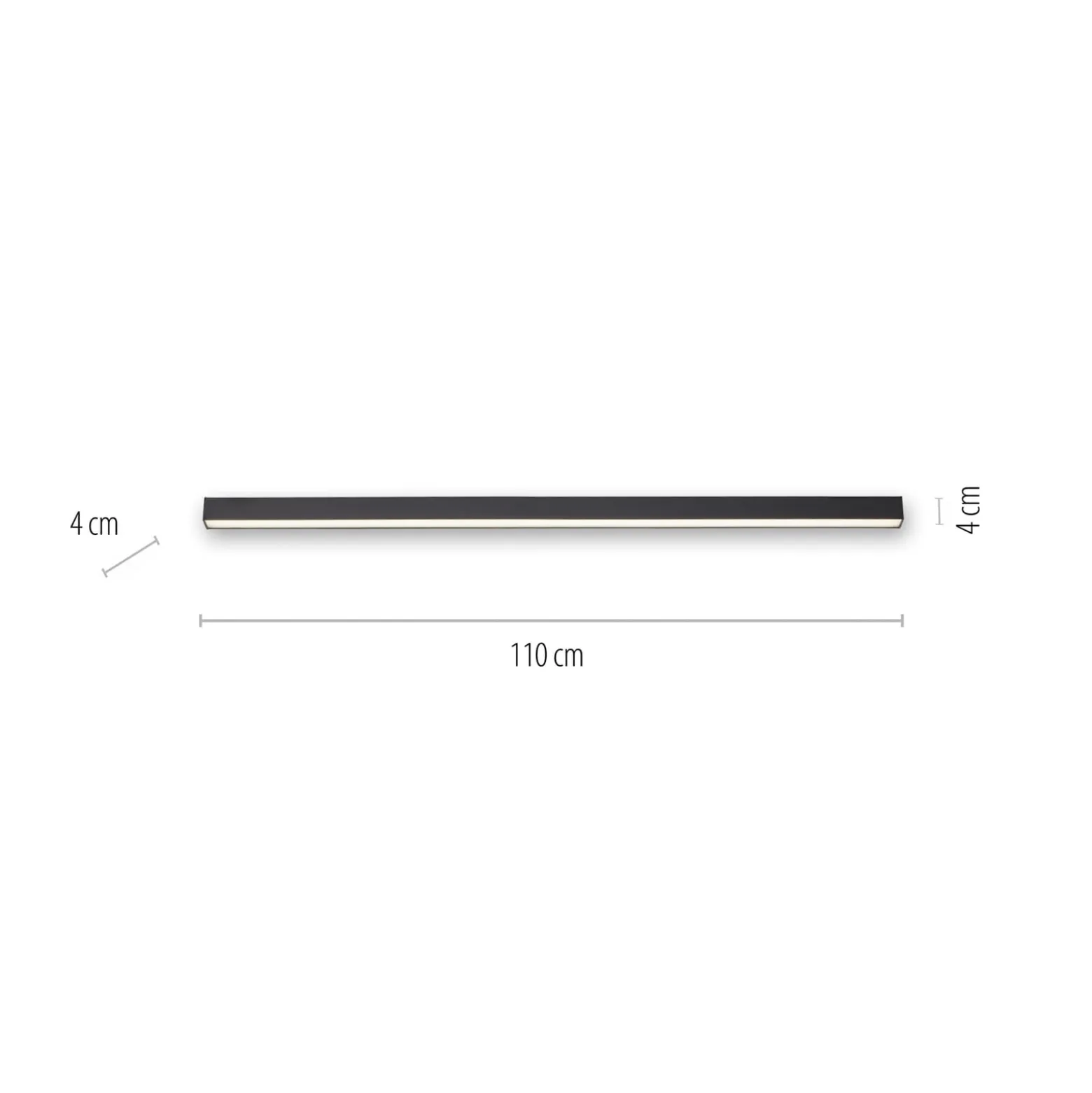 PURE LED-kattovalaisin Lines, 110 cm, antrasiitti, CCT, kaukosäädin