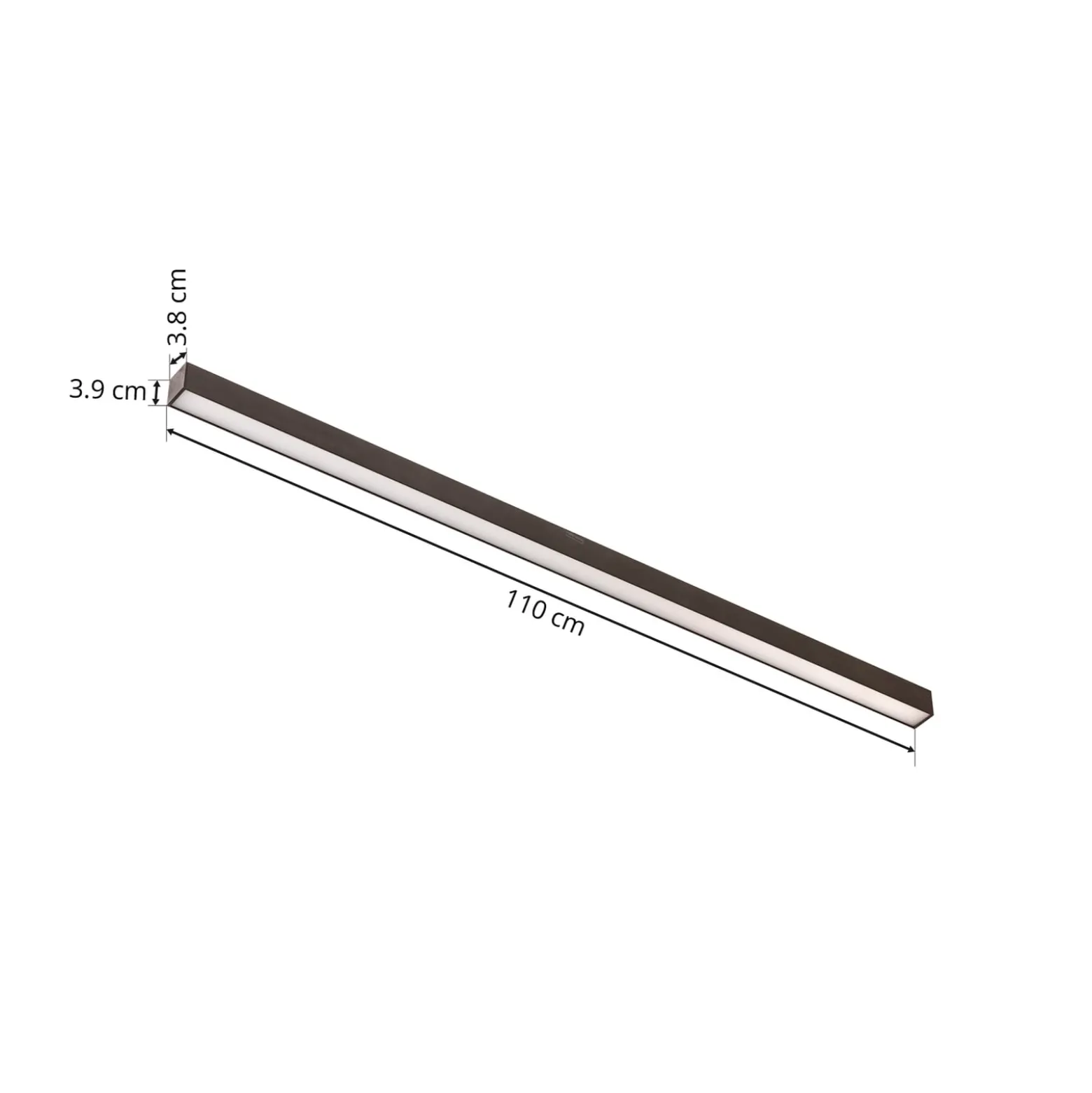 PURE LED-kattovalaisin Lines, 110 cm, antrasiitti, CCT, kaukosäädin