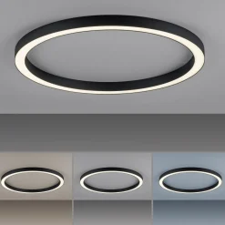 PURE LED-kattovalaisin Lines, Ø 70 cm, antrasiitti, CCT, kaukosäädin